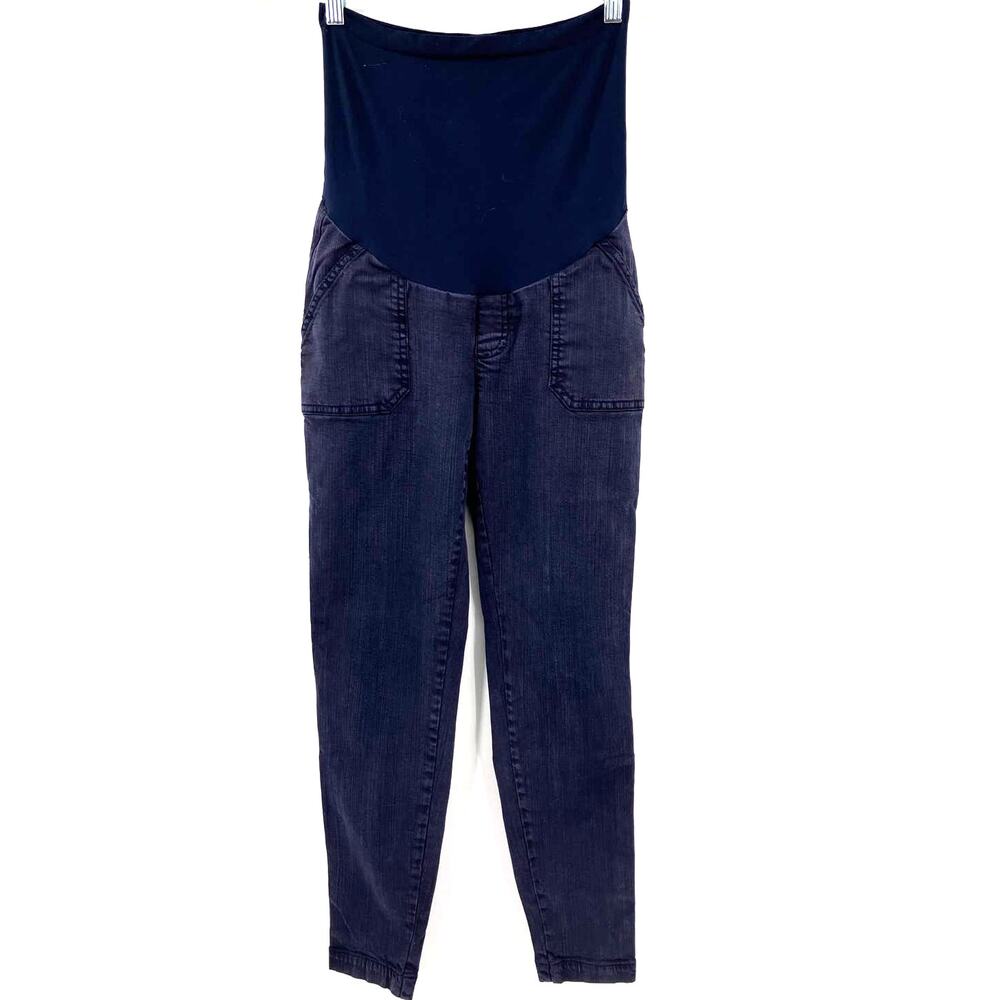 A Pea In The Pod Blue Full Panel Band Pockets Pull On Stretch Skinny Jeans Pants